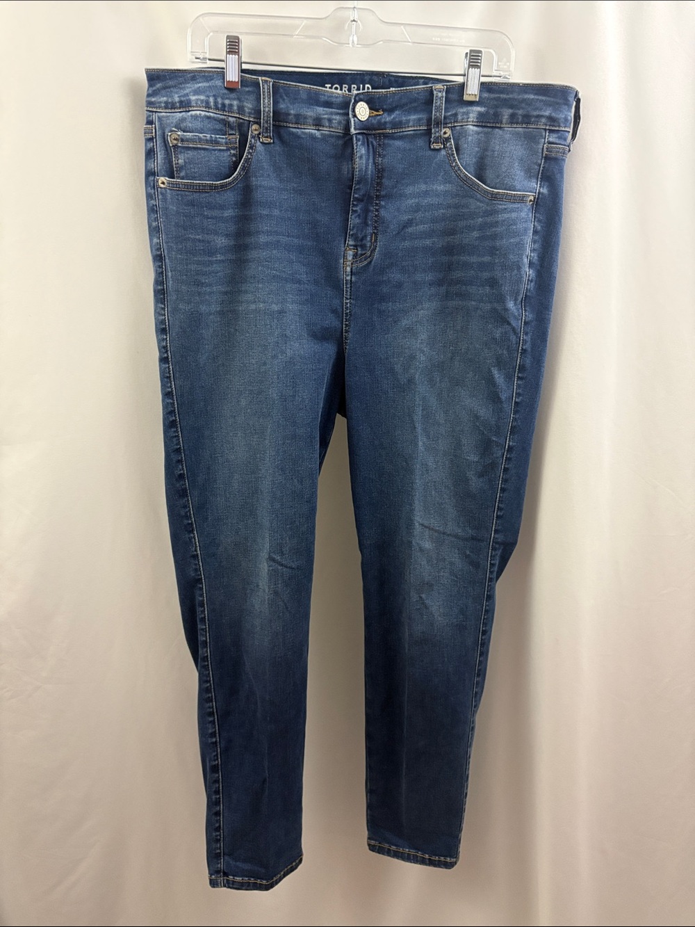 TORRID Trio Fit Skinny Blue Denim Jeans 16R-20R Limitless Stretch